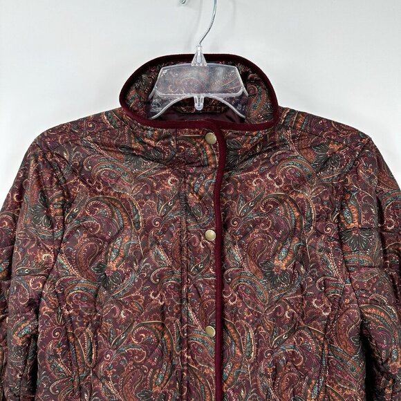 barn jacket coat puffer paisley outerwear fall autumn colorful M - Picture 3 of 7